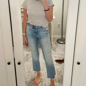 Zara mid rise cropped jeans